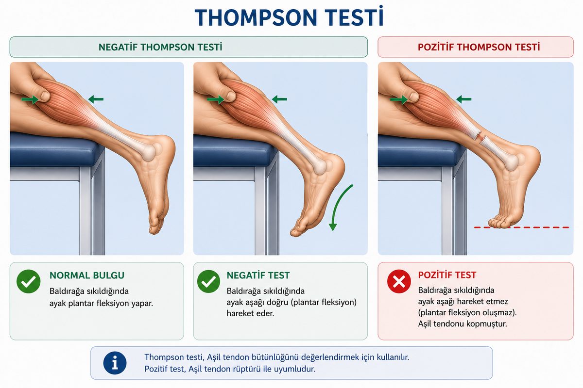 Aşil tendon kopmasında Thompson testinin yapılışı