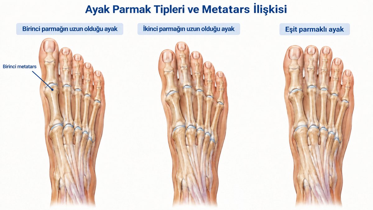 İnsanda başparmak uzunluğu açısından ayak modelleri
