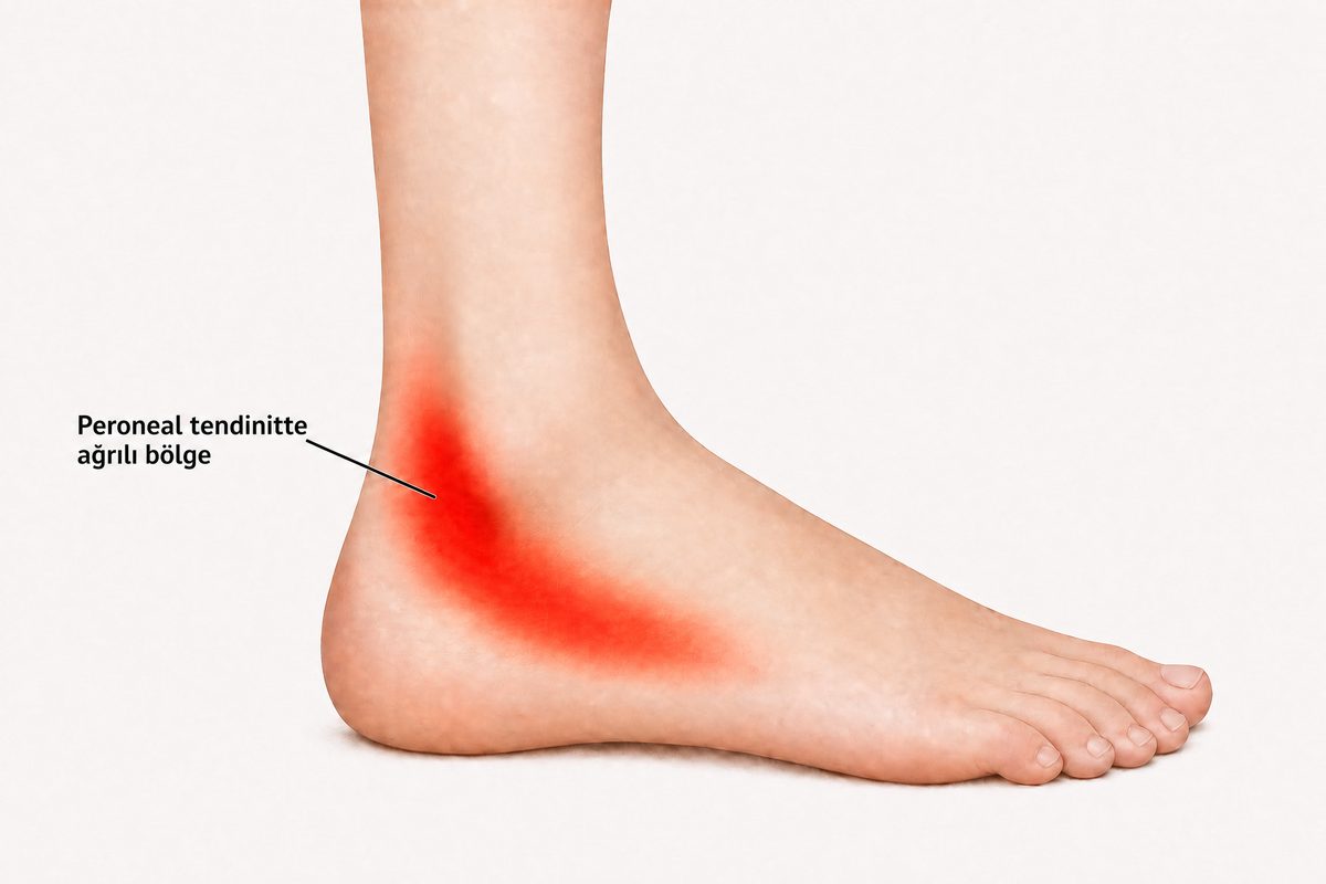 Peroneal tendinitte tipik ağrı bölgesi