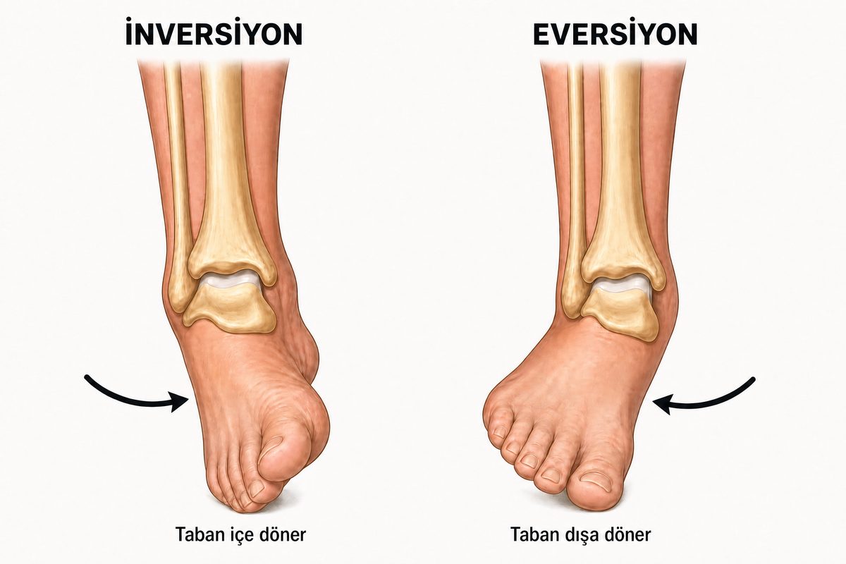 Ayak bileğinde inversiyon ve eversiyon hareketleri